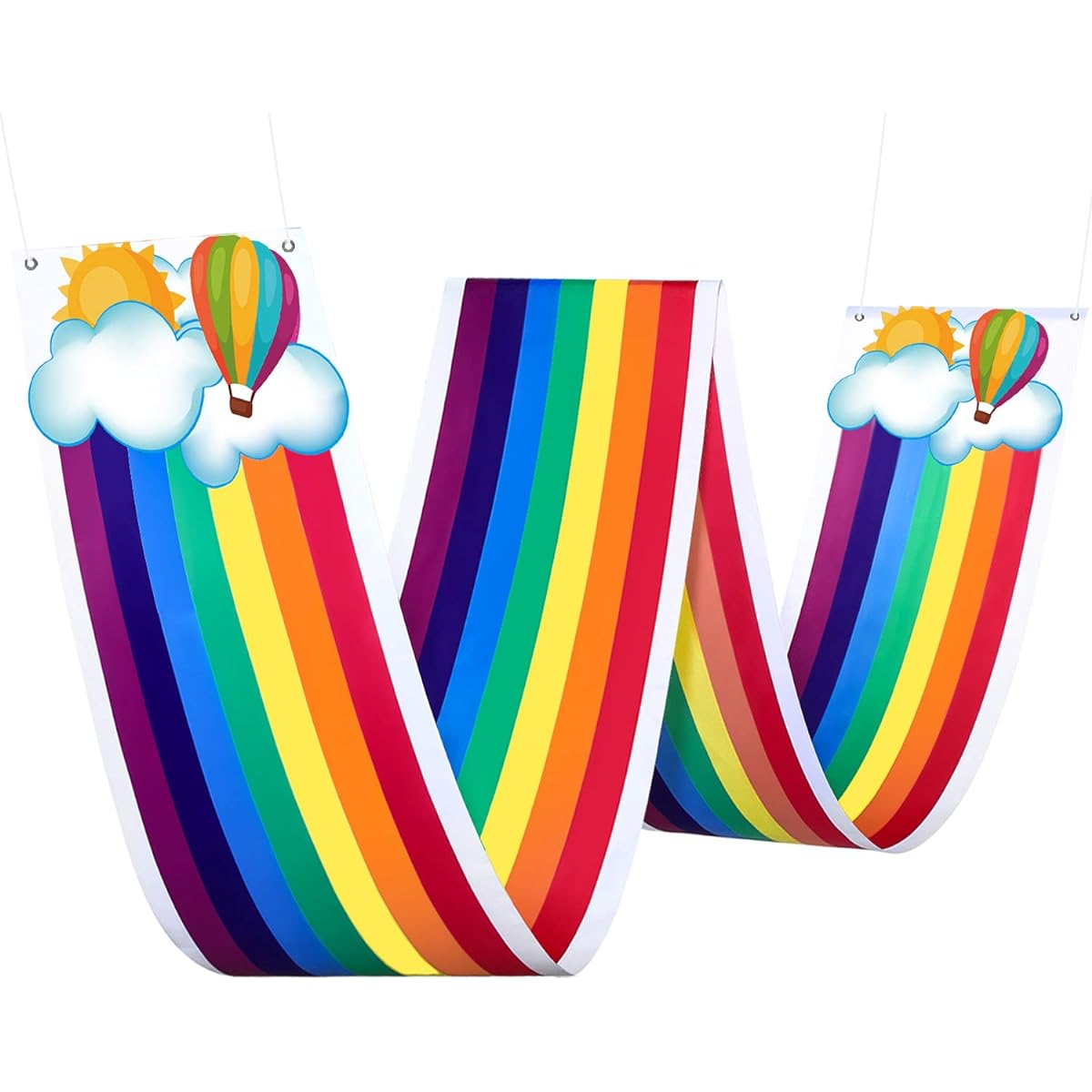 Blulu Rainbow Ceiling Decoration Banner, Hanging Rainbow Cloud Ceiling Decorations Rainbow Garland Bunting Banner for Birthday Baby Shower Decorations Classroom Ceiling Decor (1pc)