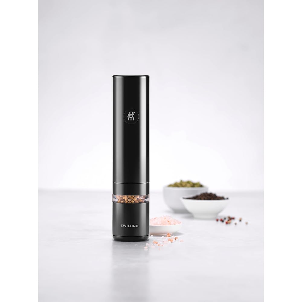 ZWILLING "Enfinigy Electric Mill Black" Salt Pepper Mill Rechargeable Coarseness Adjustable [Authorized Japanese Product] Enfinigy 53103-701