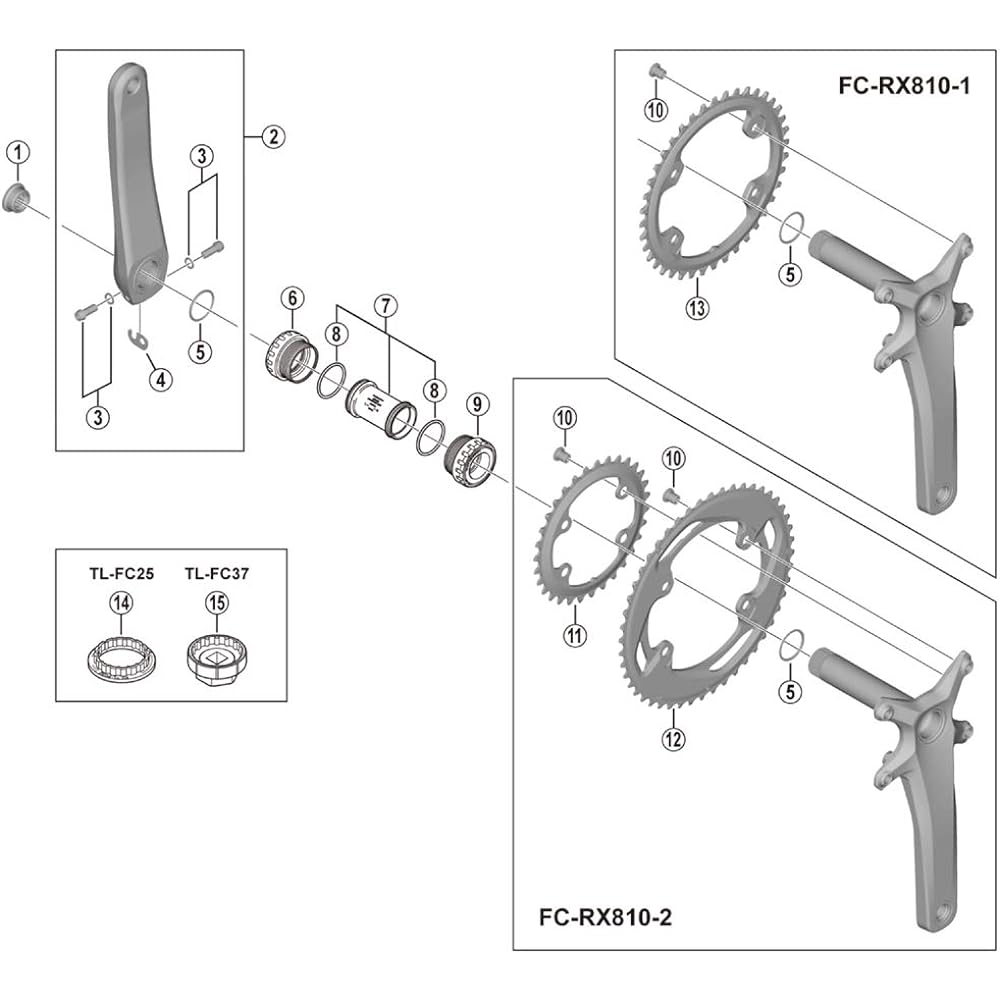 SHIMANO Repair Parts Chainring 40T FC-RX810 Y0JP98010
