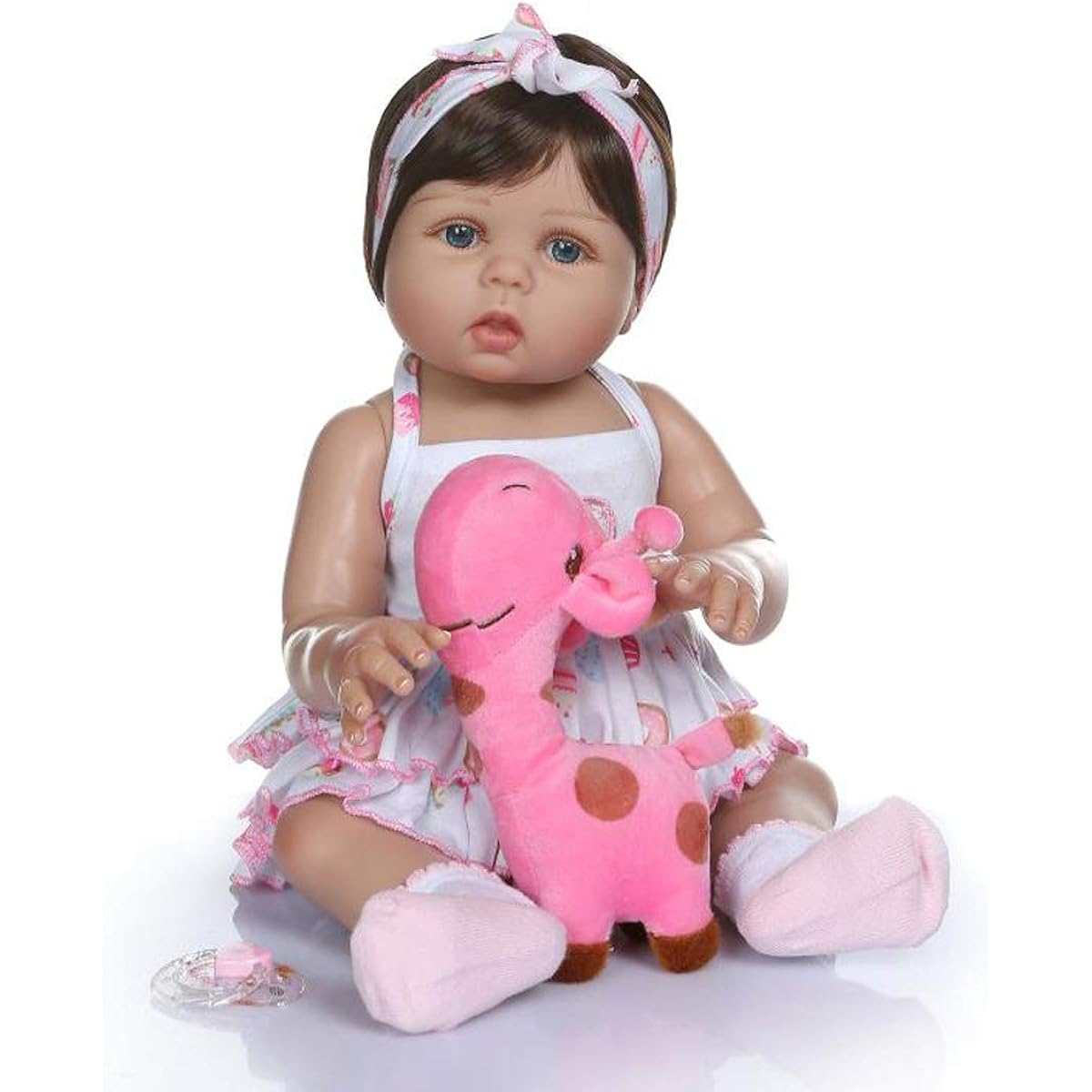 TERABITHIA 18" 47cm Real Life Soft Gentle Touch Silicone Vinyl Full Body Reborn Baby Girl Doll Tan Skin Premature Washable Newborn Doll Looks Realistic