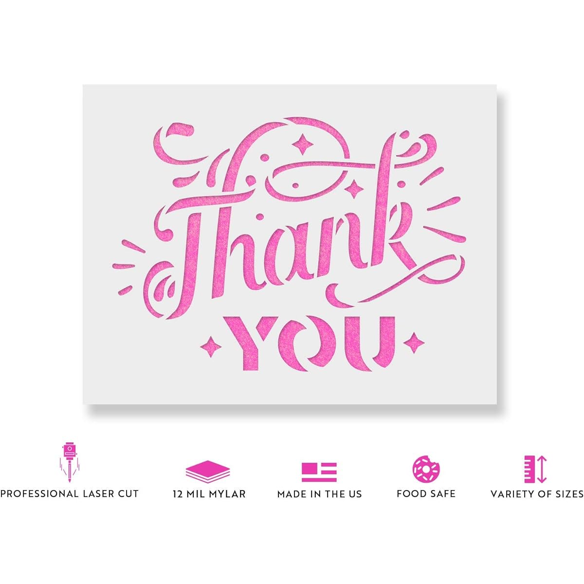 Thank You Stencil Template Wall Painting Crafts - Reusable Stencils in Small and Large Sizes 55"x35"