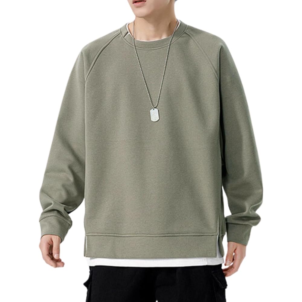[foveitaa] Sweatshirt, Men's, Autumn Clothing, Large Size, Loose, Layered Style, T-Shirt, Long Sleeve, Cool, Hoodie, Loose, Silhouette, Pullover Top, Simple, Stylish, Casual, Stylish, Spring/Autumn Clothes