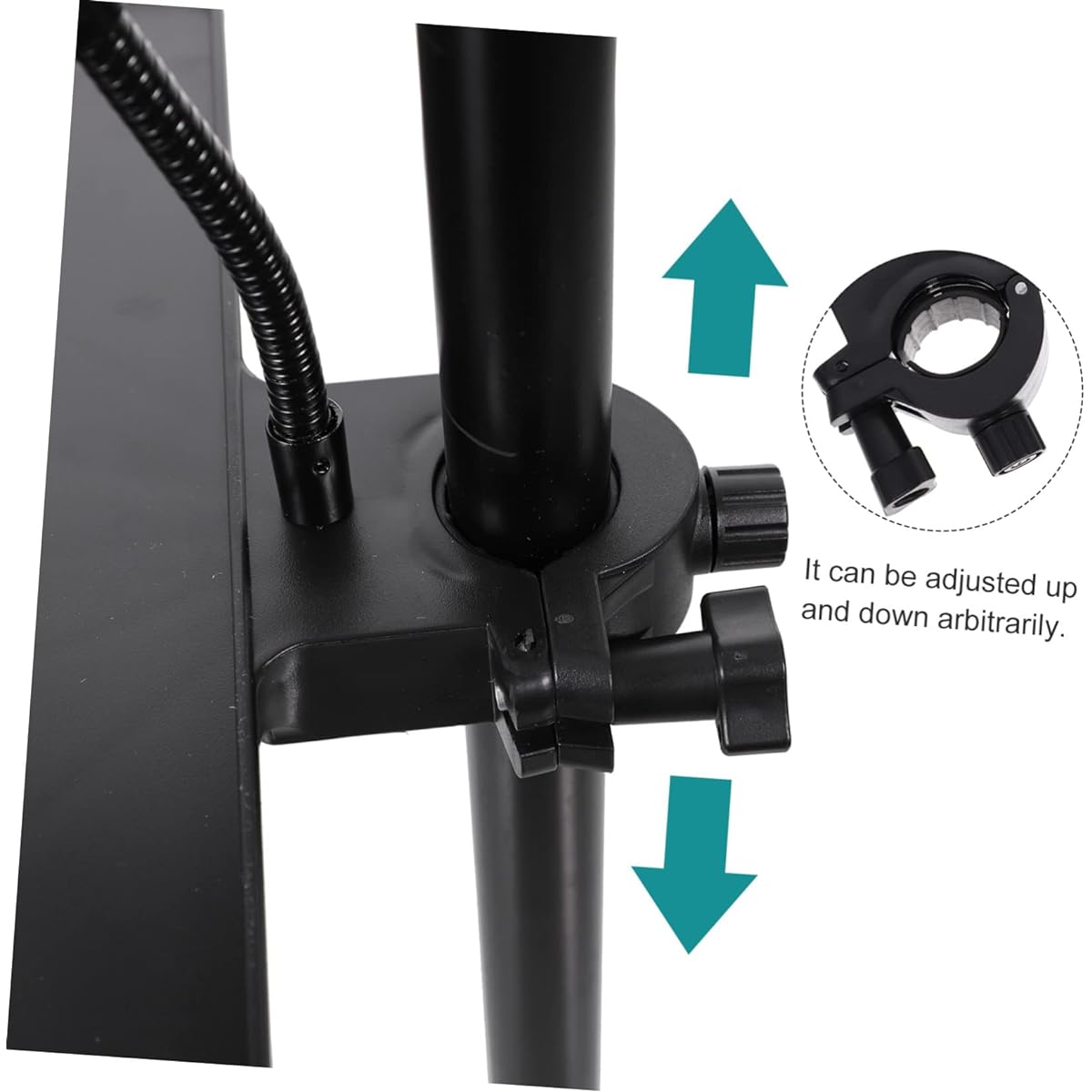 Parliky Broadcast Chat On Sound Adjustable Alloy Tray Stand Recording Microphone with Shelf Clamp On Cell Phone Holder Phone Card Microphone Bracket Streaming Room Music Universal Rack Live Clamp