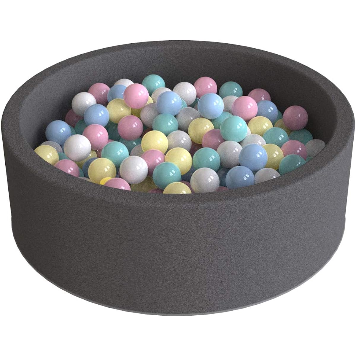 Wonder Space Deluxe Kids Round Ball Pit, Premium Handmade Kids Ball Pool, Soft Indoor Outdoor Nursery Playpen, Great Gift for Kids/Toddlers/Infants/Boys/Girls (Dark Grey)
