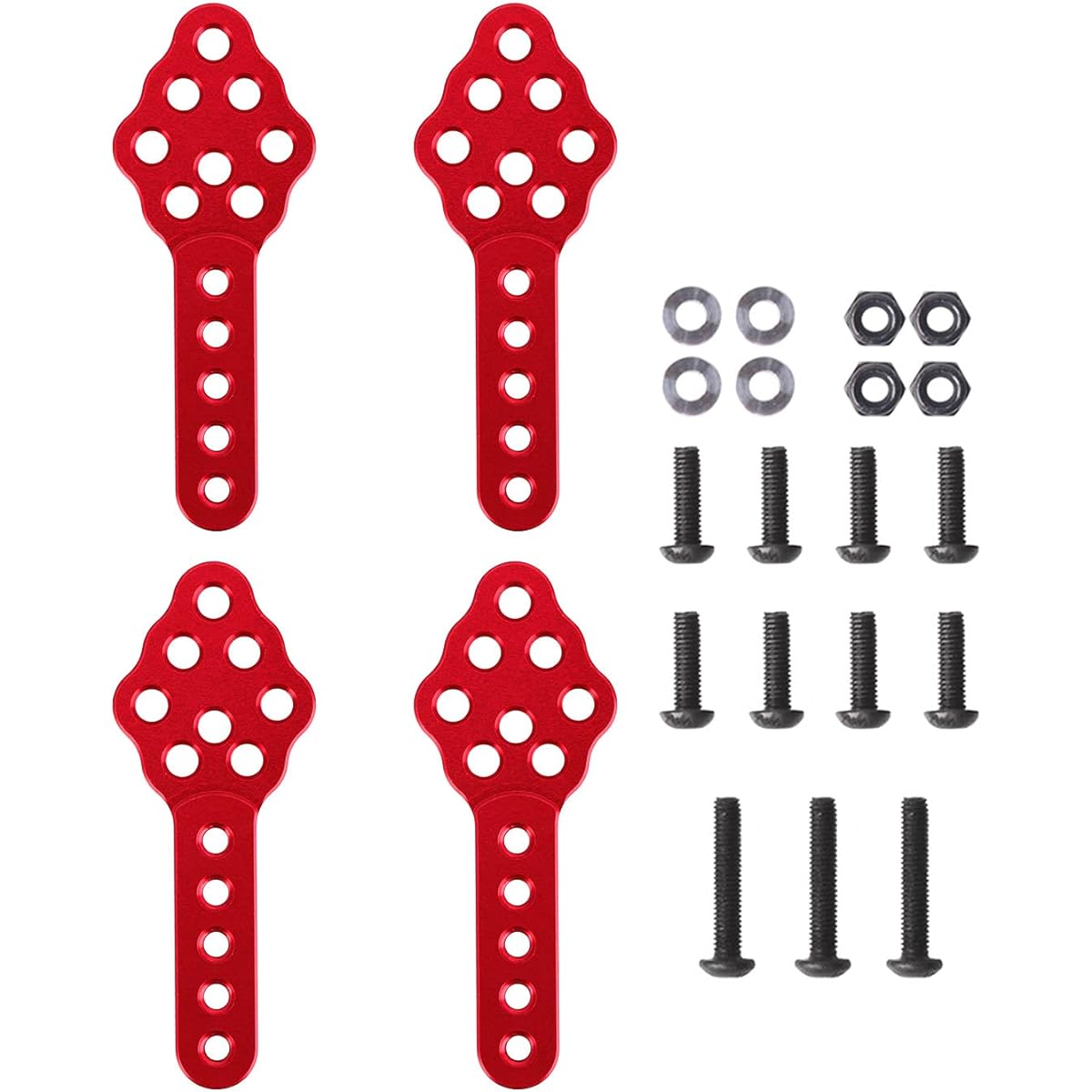 INJORA RC Car Shock Absorber Mount Height Adjustable Angle Stand for RC Crawler Car Axial SCX10 90046 D90 D110, 4pcs/Set (Red)