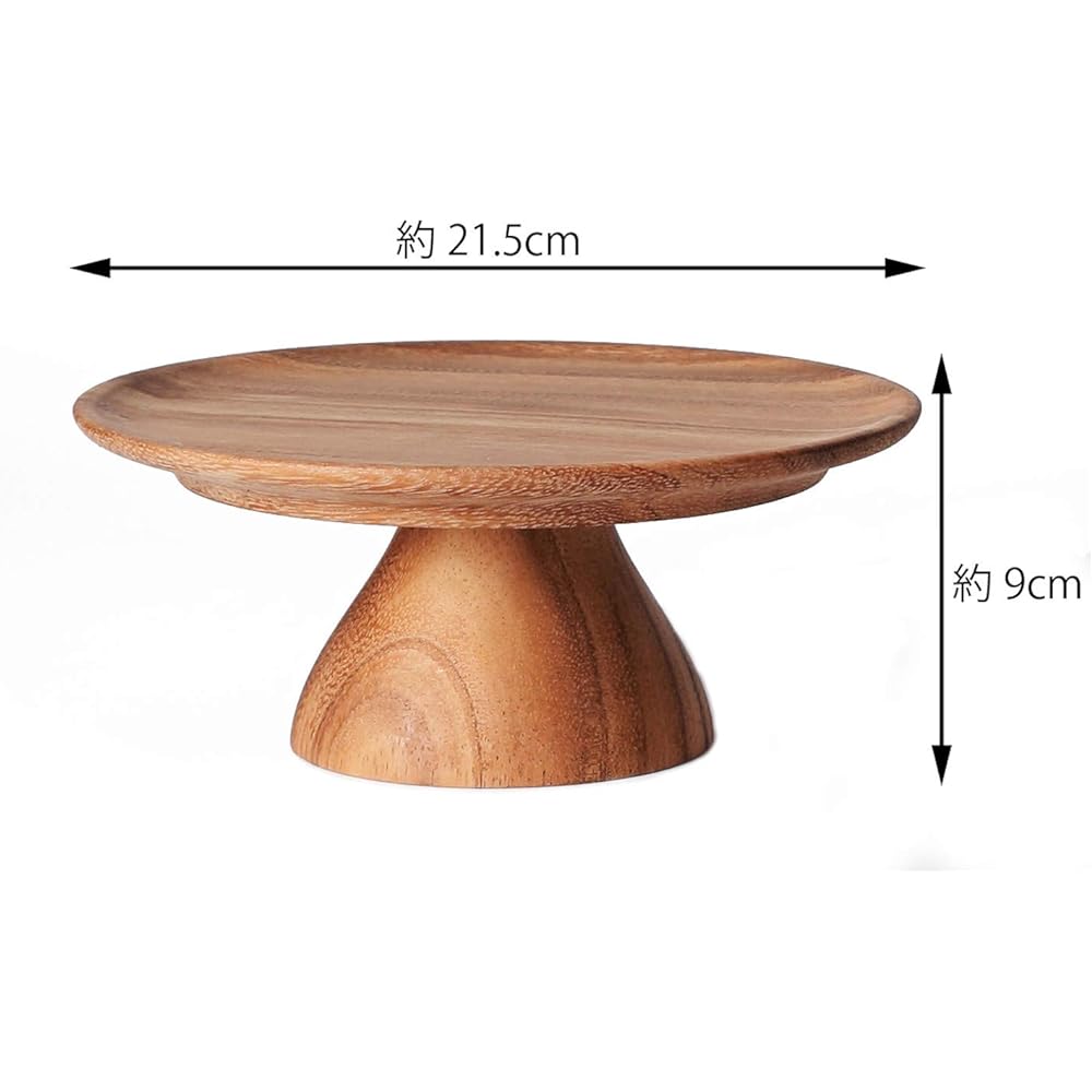 Swanson Shoji Chabatree Cake Stand Wooden M Marinetopia Acacia Approx. Diameter 21.5 x Height 10cm Footed Plate Afternoon Tea Party CU-029
