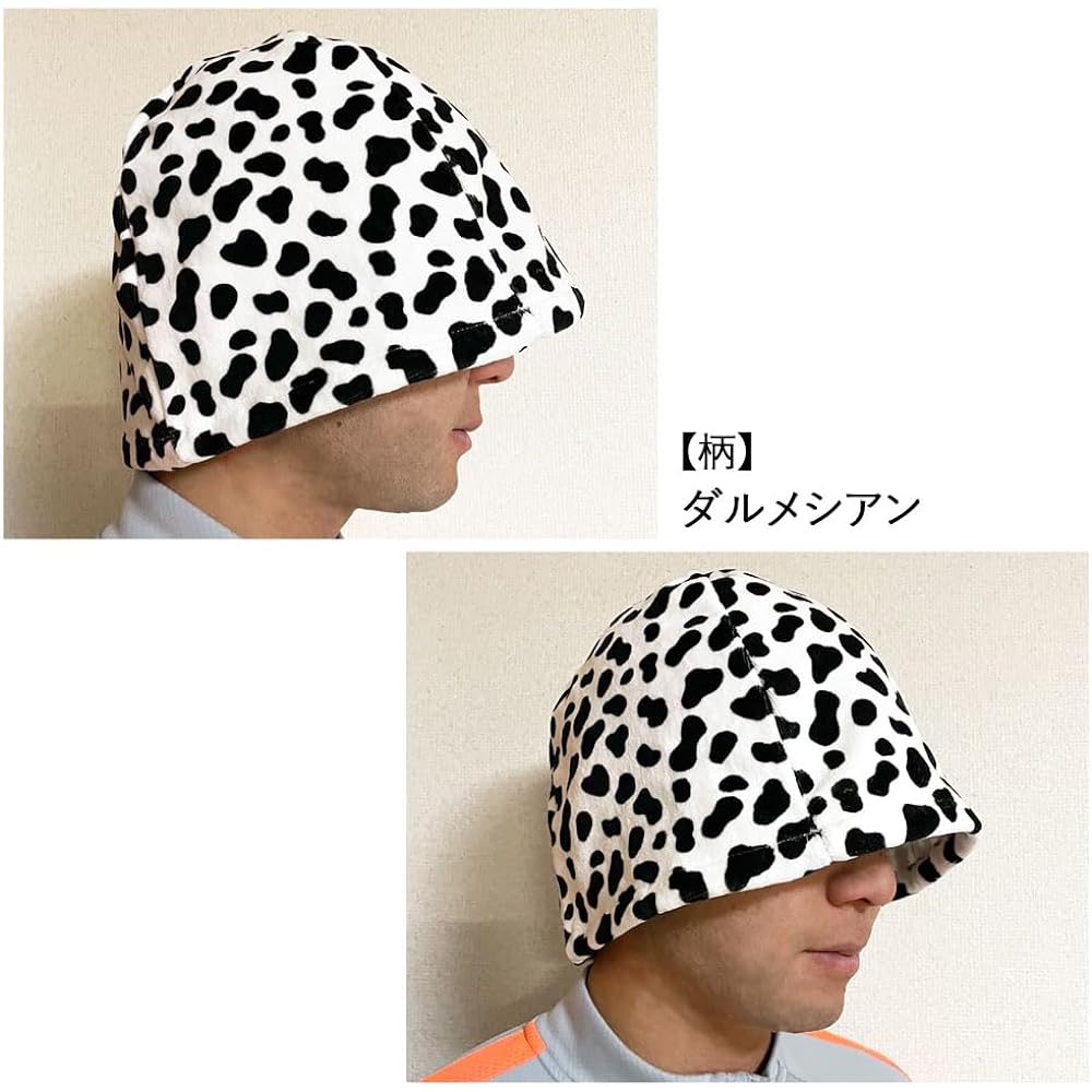 [Lulu&berry] Sauna Hat, Imabari Towel, Sauna Towel, Hat, Imabari, Large Cap, Made in Japan, Men's, Women's, Washable, Sauna Goods, 100% Cotton, Prevents Hot Flashes, Prevents Hair Damage, Dalmatian, L Size