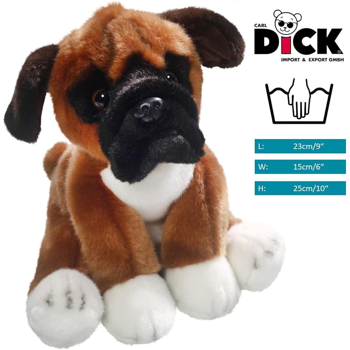 Carl Dick Boxer Dog 10 inch, 25 cm, stuffed animal, soft toy 3344