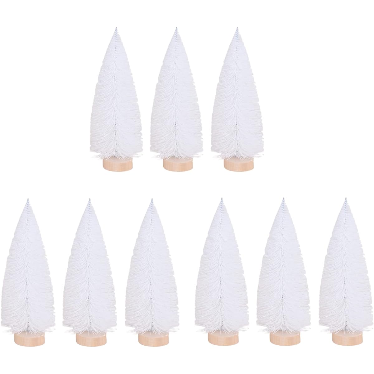 LPAYOK Mini Sisal Christmas Tree 6 Inch Small Artificial Christmas Sisal Snow Frost Tree with Wooden Base Miniature Bottle Brush Tree Christmas Holiday Party Home Table Table Top Tree Decoration