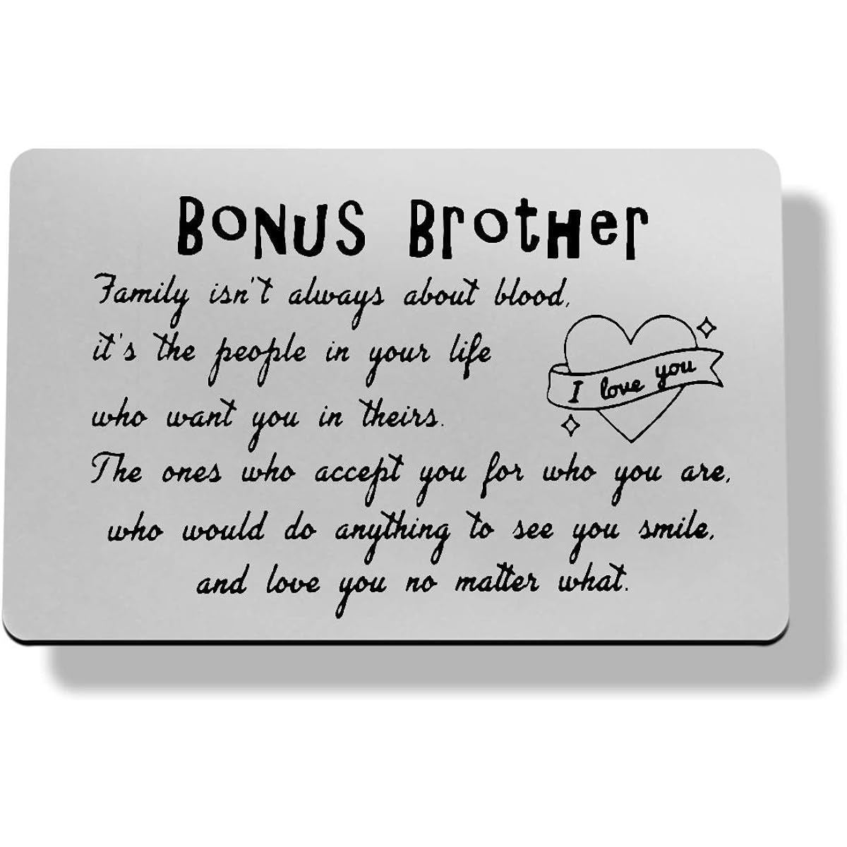 Step Brother Wallet Card, Step Brother Gift from Sister, Big Brother Gift, Family Always Tells About Blood, Brothers, Step Brothers, Valentine's Day, Christmas Birthday Gift