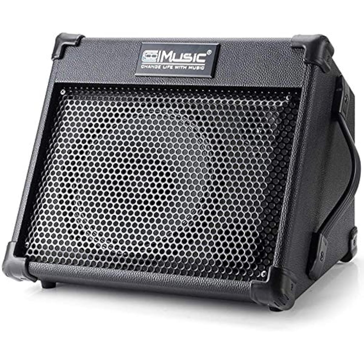 Coolmusic Battery Powered Acoustic amplifier, Acoustic guitar amplifier with BT, compact, lightweight design, 40W high output, 3 channels, 2 band EQ, black