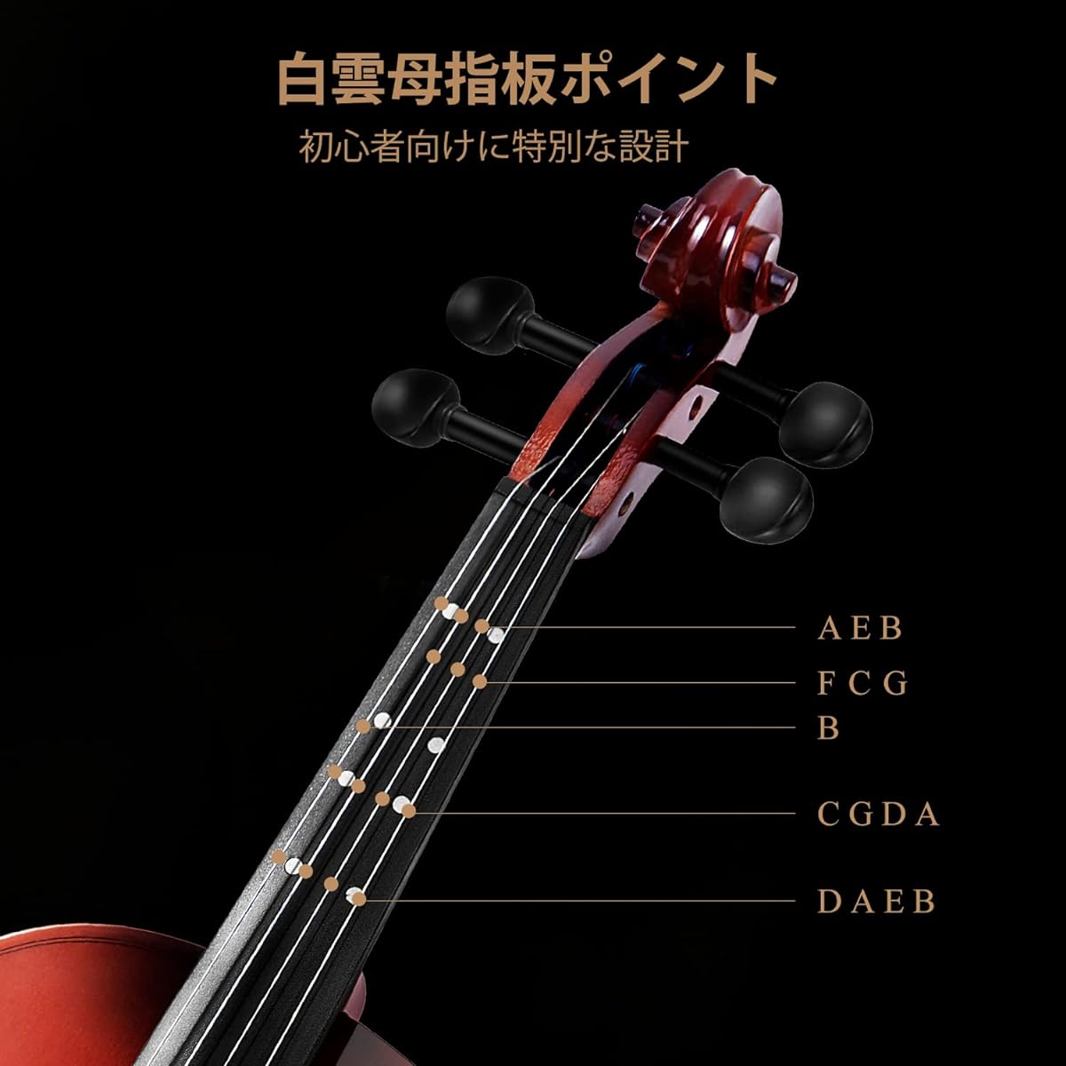Eastar Violin Beginner Fingerboard Mark Spruce Beginner Set EVA-2 (4/4)