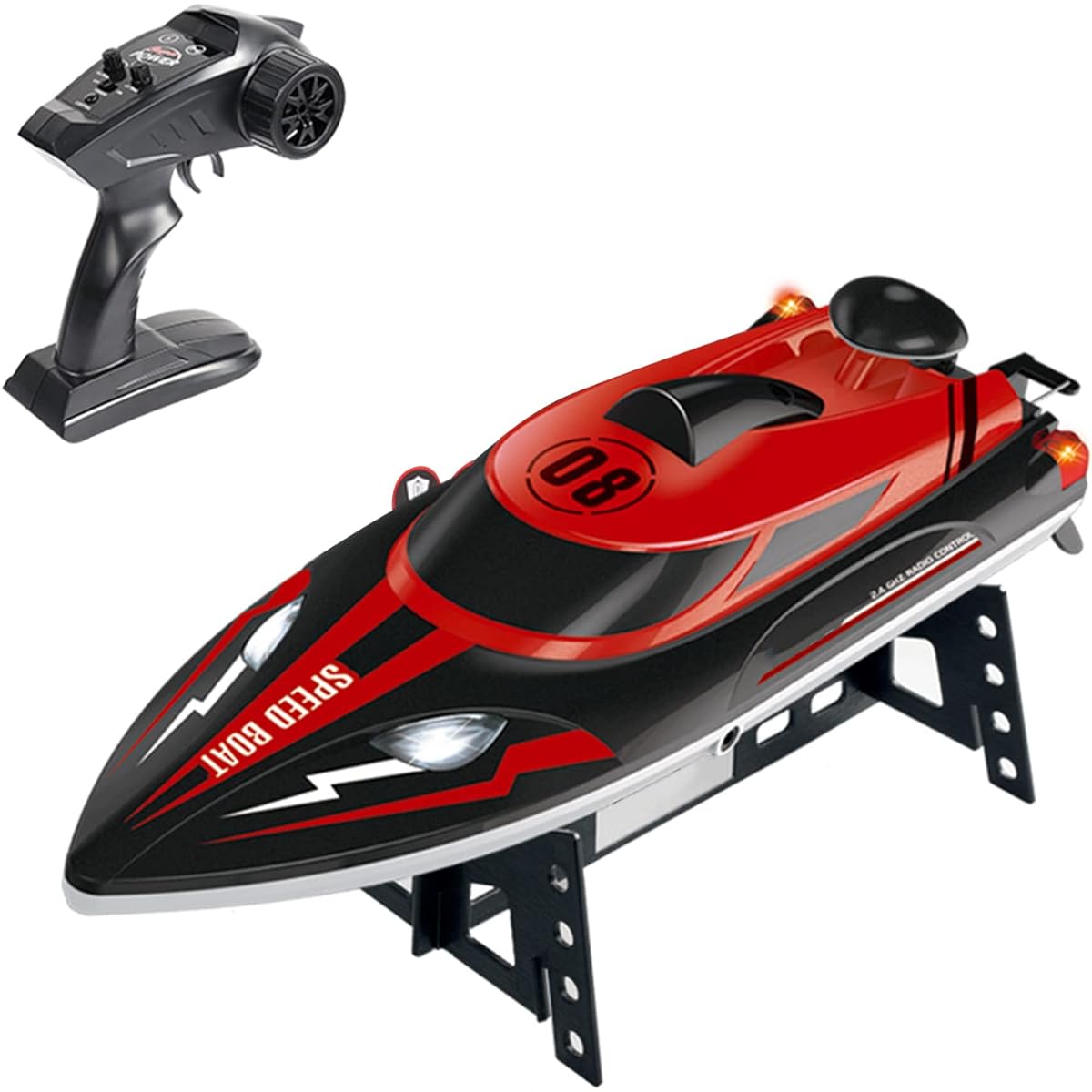 RC Ship, mewmewcat RC Boat Remote Control Boat 25km/h High Speed 2.4GHz RC Boat Toy Gift for Kids Adults Boys Capsize Reset Low Battery Alarm