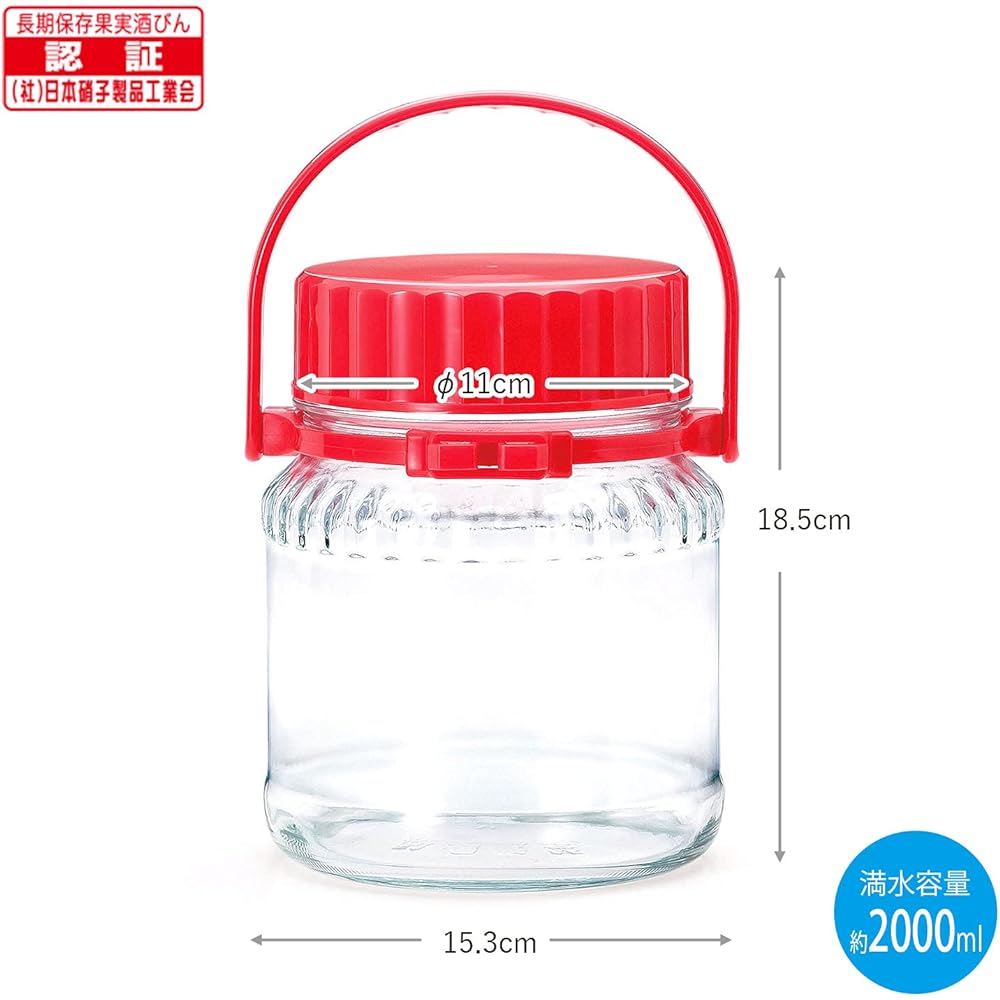 Toyo Sasaki Glass Fruit Liquor Bottle Pickled Rakkyo Edition Made in Japan Clear Approx. 2000ml I-77823-R-B-JAN 6 pieces
