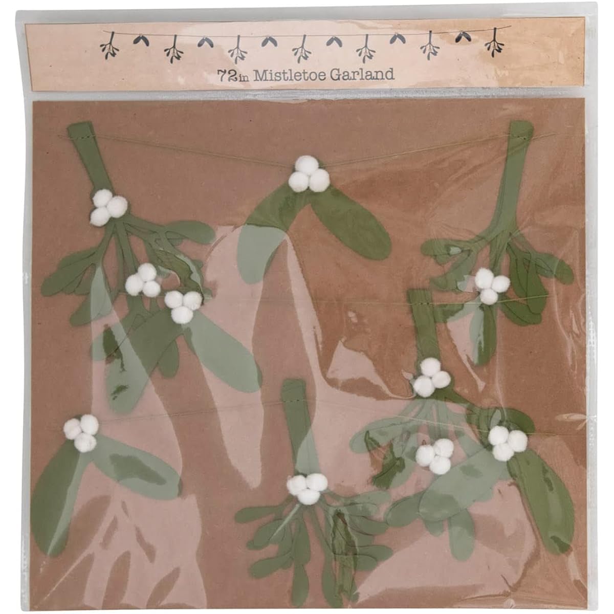 Paper mistletoe garland in green and white