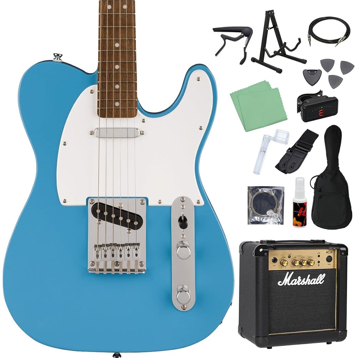 Squier by Fender SONIC TELECASTER California Blue Electric Guitar Beginner 14-piece Set [Includes MG10] Telecaster Squier/Squier