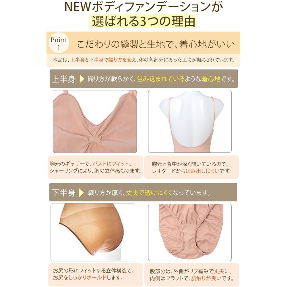 Ballet supplies New body foundation Size 140-Free No bust pocket For adults & children