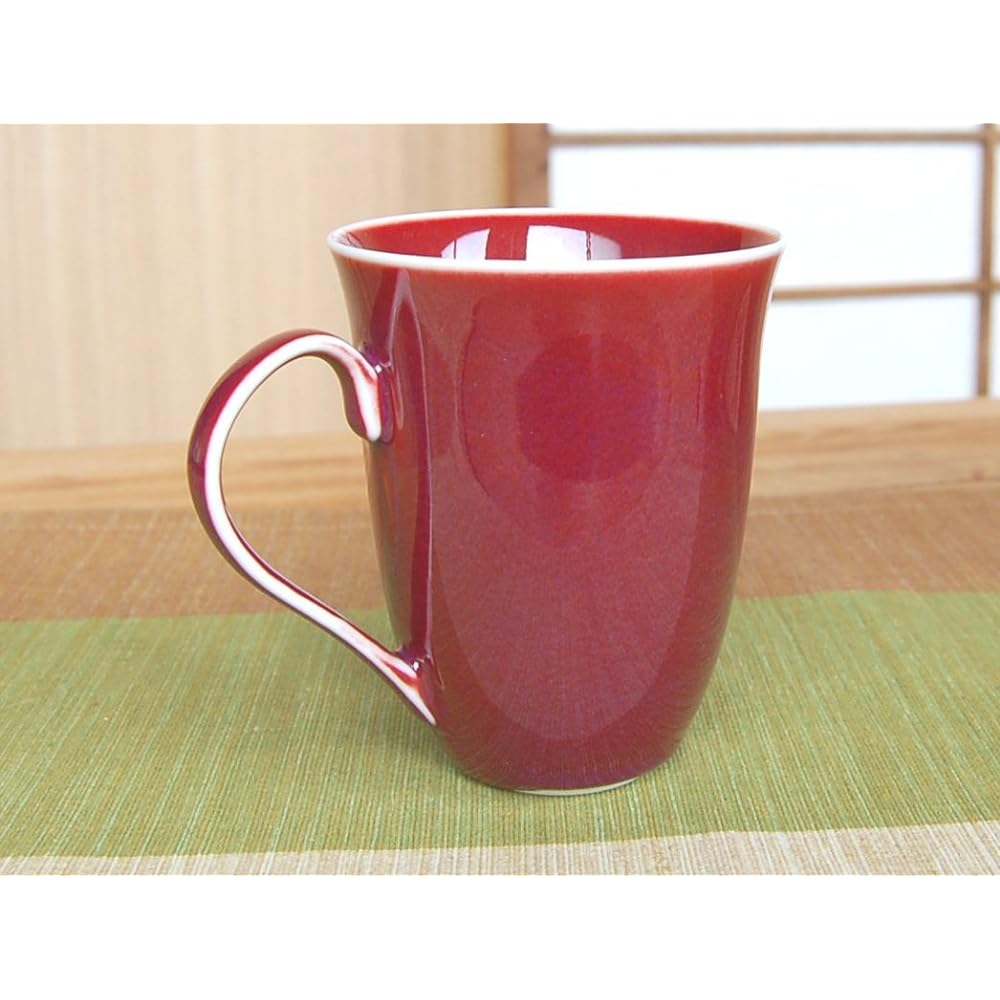 Arita ware Baba Maemon kiln mug with wooden box (inside and outside cinnabar)