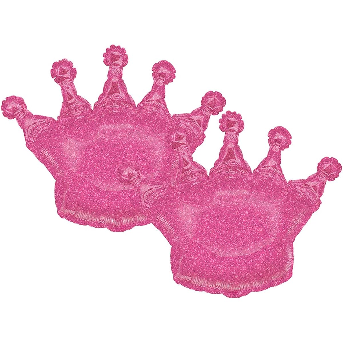 Sparkly Pink Crown Jumbo 36" Foil Party Balloons, Set of 2