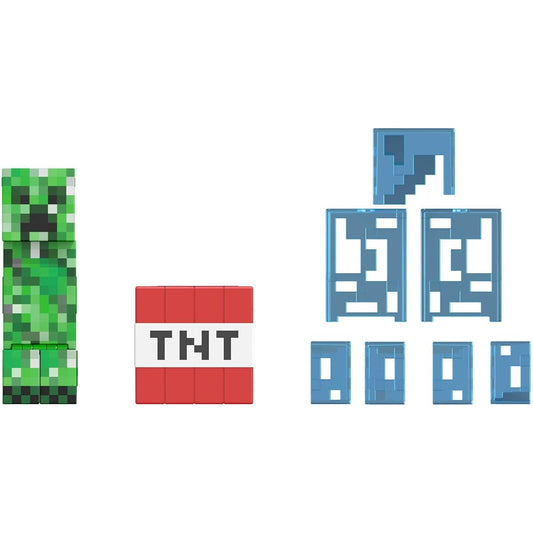 Minecraft Diamond Level Creeper 5.5" Collectible Action Figure with Die-Cast Accessories - Collectible Gift for Adult Fans & Kids Ages 6+