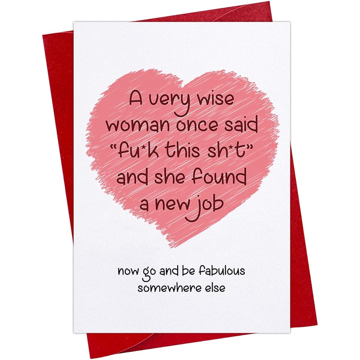 FLYAB Funny New Job Congratulations Card 4"x6" Coworker Farewell Gift Card with Envelope Humor Farewell Gift for Coworker Farewell Gift for Coworker Coworker Women Friend