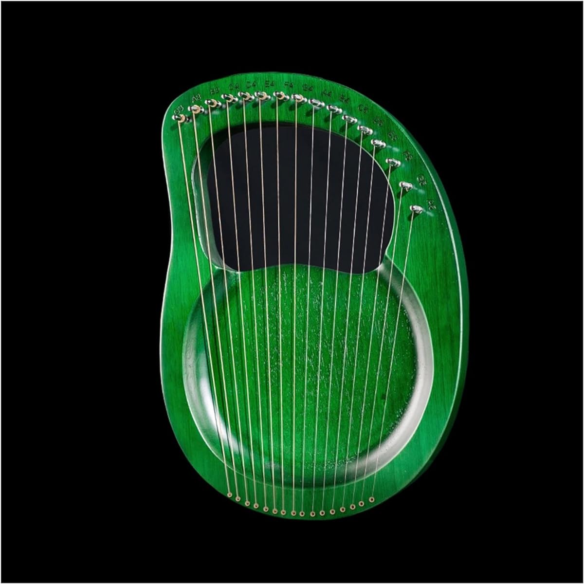WowZza Lyra Harp 16 String Wooden Lyre Harp Instrument with Tuning Tool for Beginners/Green