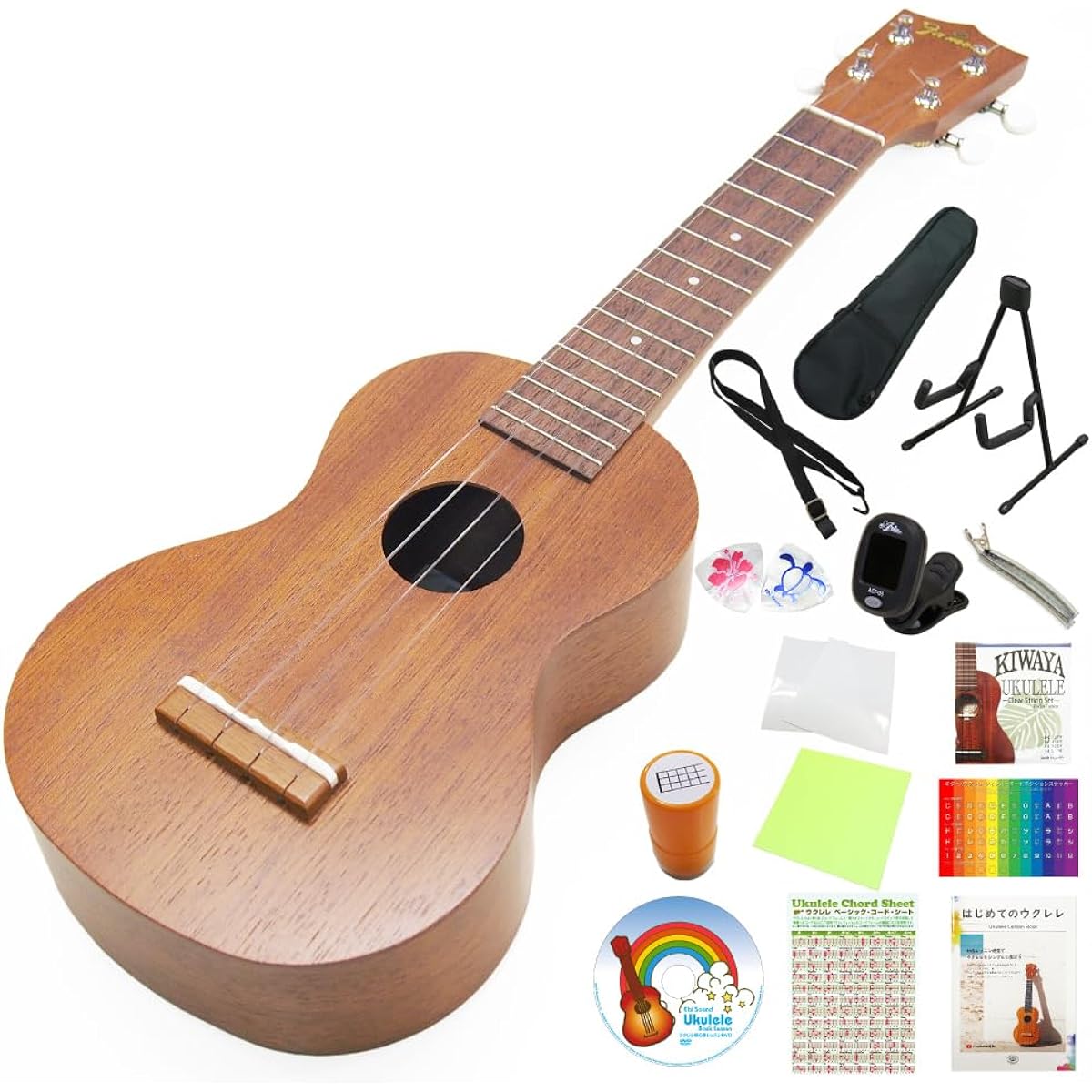 Famous Domestic Ukulele FS-1G Soprano High Grade 15 Piece Set Mahogany (Reliable Made in Japan) (Sweet Tone) (U)
