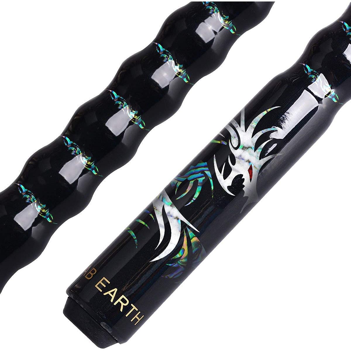 AB Earth 2 Piece 58" Pool Cue/Pool Stick Ergonomic Design Hardwood Canadian Maple 13mm Tip 18-21oz Billiard Cue B1S, Black Dragon 18oz