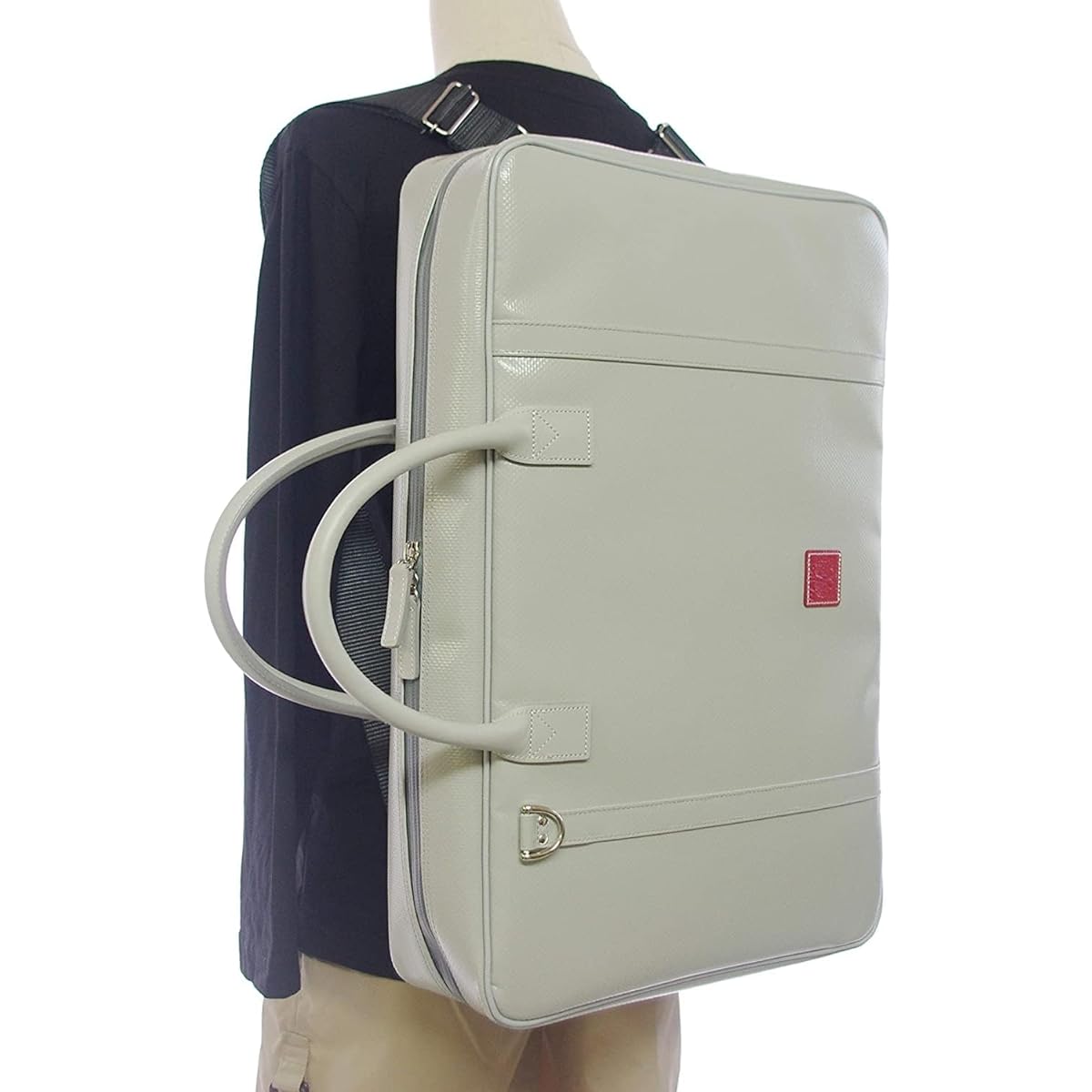 NAHOK Backpack-style Double Case "Gabriel/wf" (fits flute, oboe, and clarinet) Matte Light Gray [Waterproof fabric made in Germany x special temperature control and shock absorbing material + waterproof zipper] Fabric from Germany, Made in Japan.
