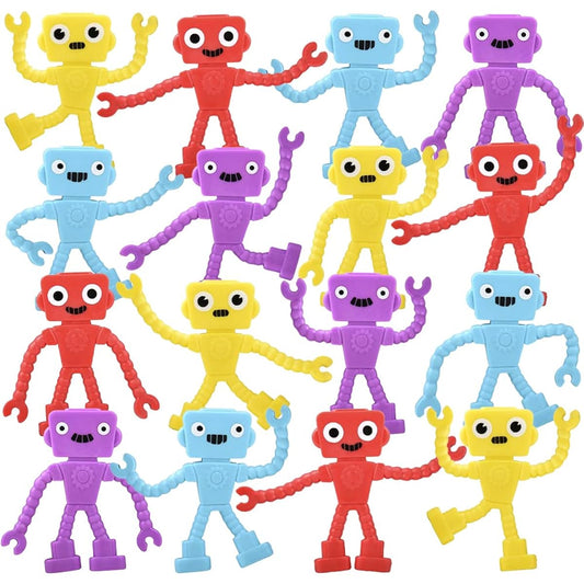 ArtCreativity Mini Bendable Robots Set of 48, Small Robot Toys for Kids, 4 Vibrant Colors, Robot Fidget Toys for Boys and Girls, Anxiety Relief Toy, Pinata Stuffing, Perfect Classroom Favor