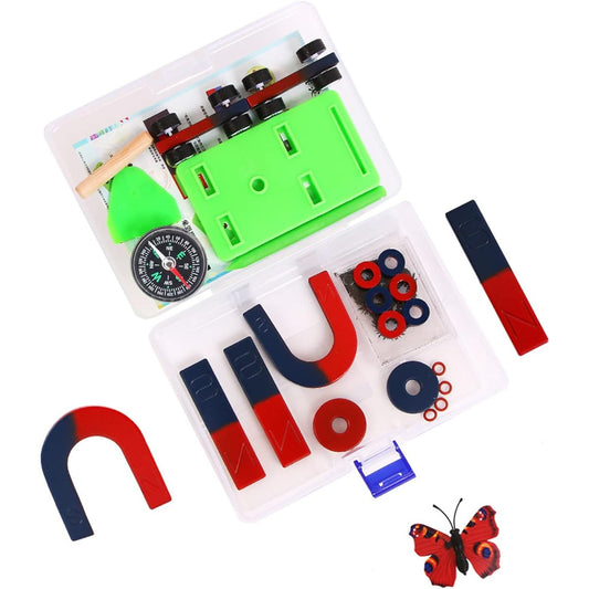 AOAUTO Kids Lab Science Magnet Set Educational Science Experiment School Classroom Physics Teaching Tool Bar/Horseshoe/Ring Magnet/Compass