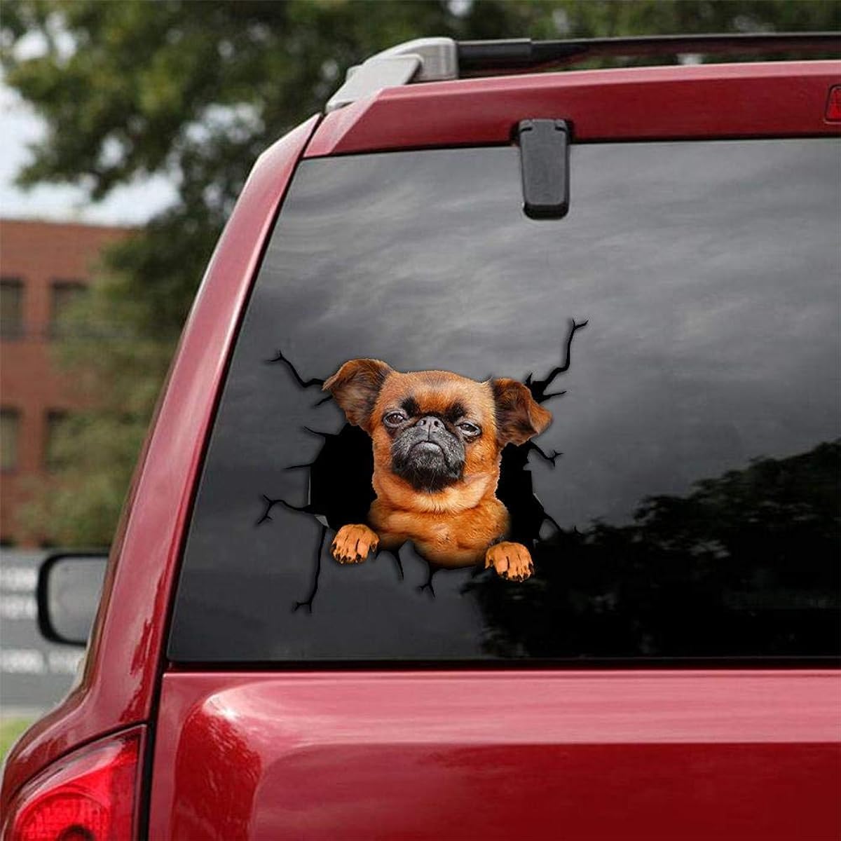 Ocean Gift Brussels Griffon Car Decal, Dog Car Stickers Set of 2 - Realistic Brussels Griffon Stickers for Car Windows, Walls Series 70 Size 10" x 10"