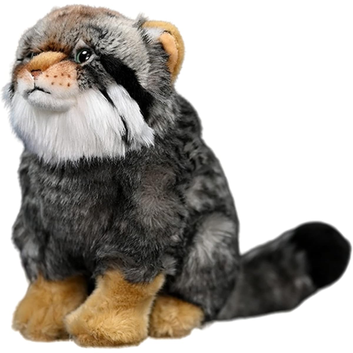 FRANKIEZHOU Realistic Pallas Cat Plush Toy - Grey 10 Inch, Manul Stuffed Animal, Soft Model Gift, Girl Toy, Kids Gift, Baby Gift, Home Decoration, Cuddle Toy