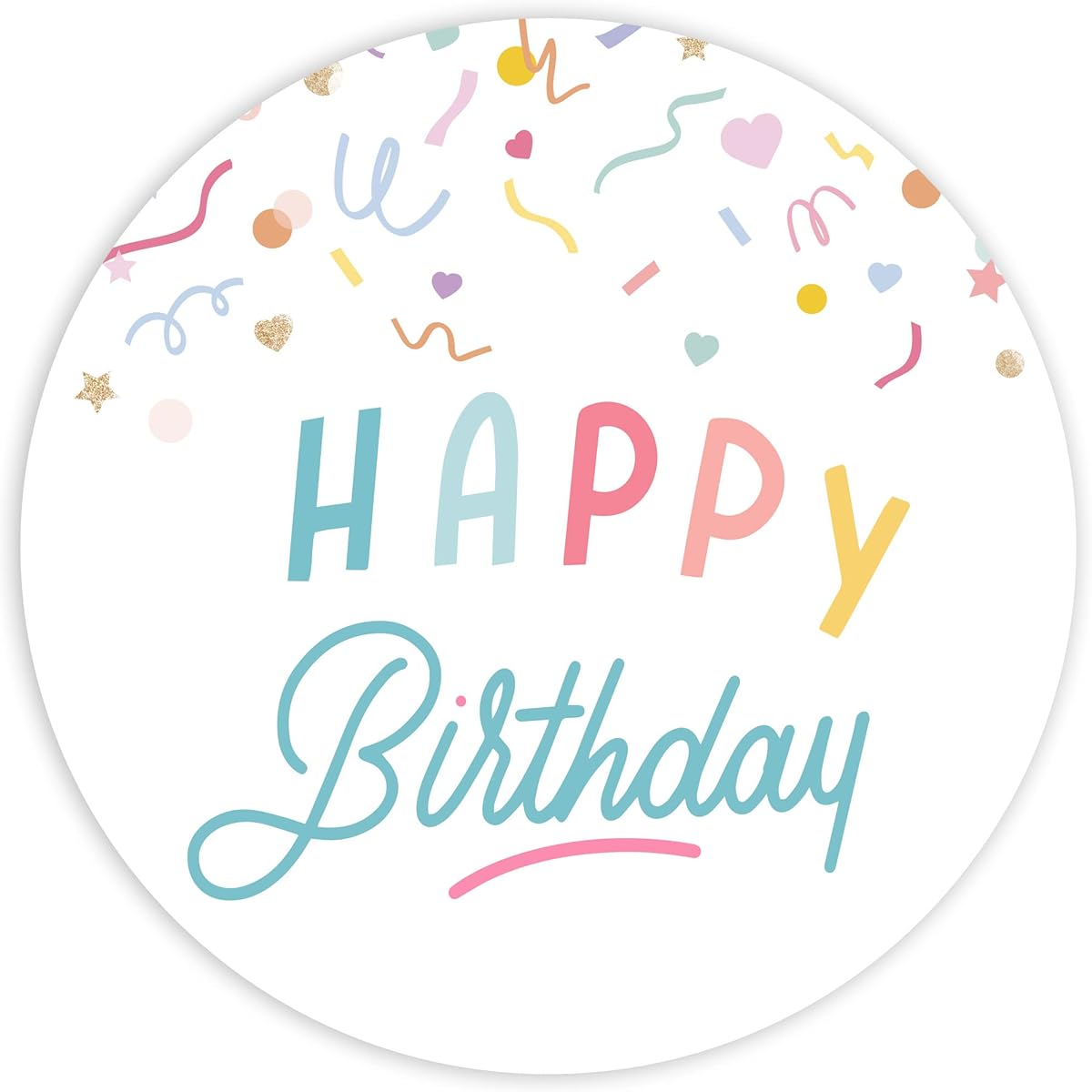 Mobiusea Creation Happy Birthday Stickers, 90 Pack Waterproof Birthday Stickers 1.4 Inch General Theme Birthday Party Supplies Kids Party Favors Birthday Bag Cupcake Stickers
