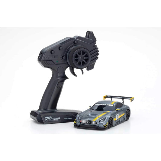 Kyosho Kyoso Electric Radio Controlled Ready Set Mercedes AMG GT3 Presentation Car Gray/Yellow 32338GY