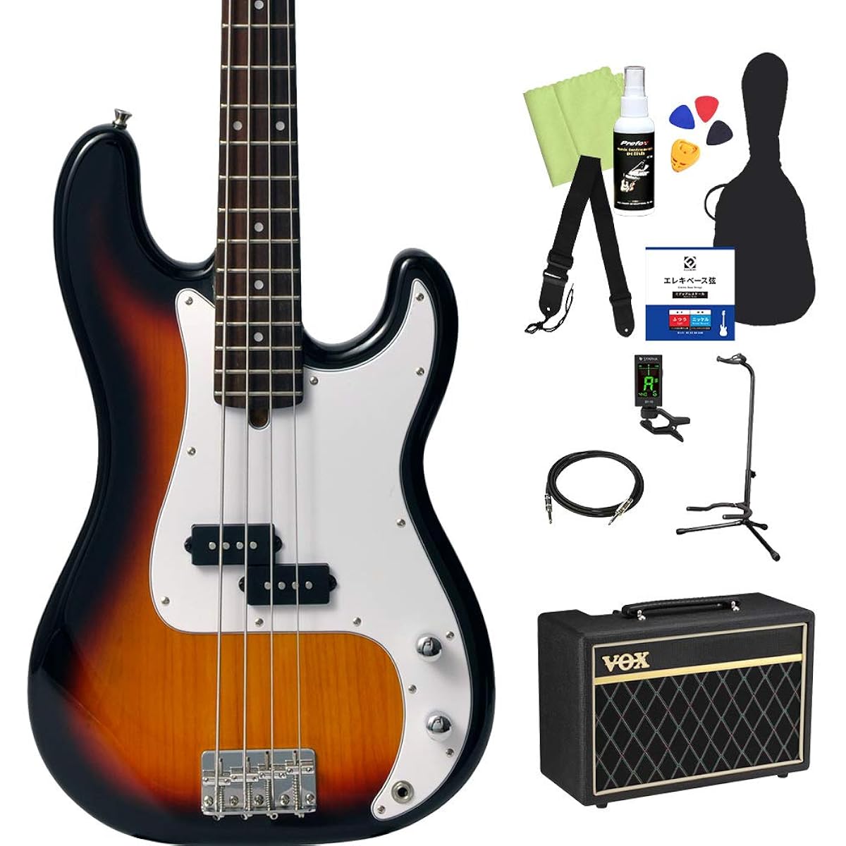 Bacchus BPB-1R 3TS Bass Beginner 12-piece Set [With VOX Amplifier] Precision Bass Type Bacchus