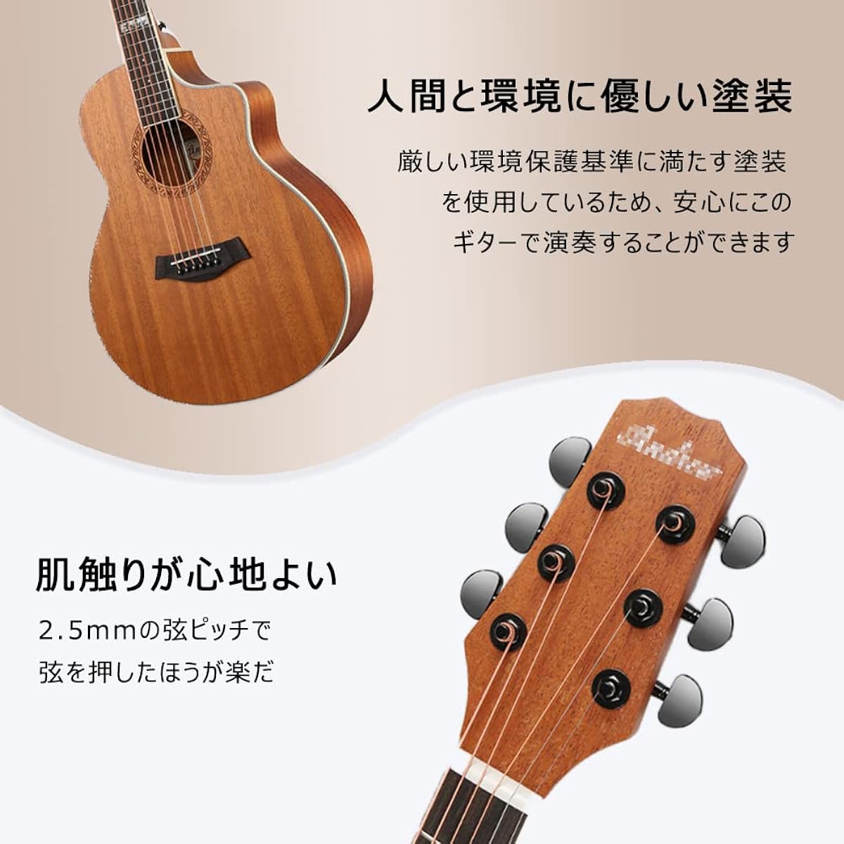 Acoustic Guitar Beginner 11 Piece Set Introductory Practice Guitar 38 Inch Cutaway Type Guitar Mahogany Wood Folk Guitar Set (Type6)
