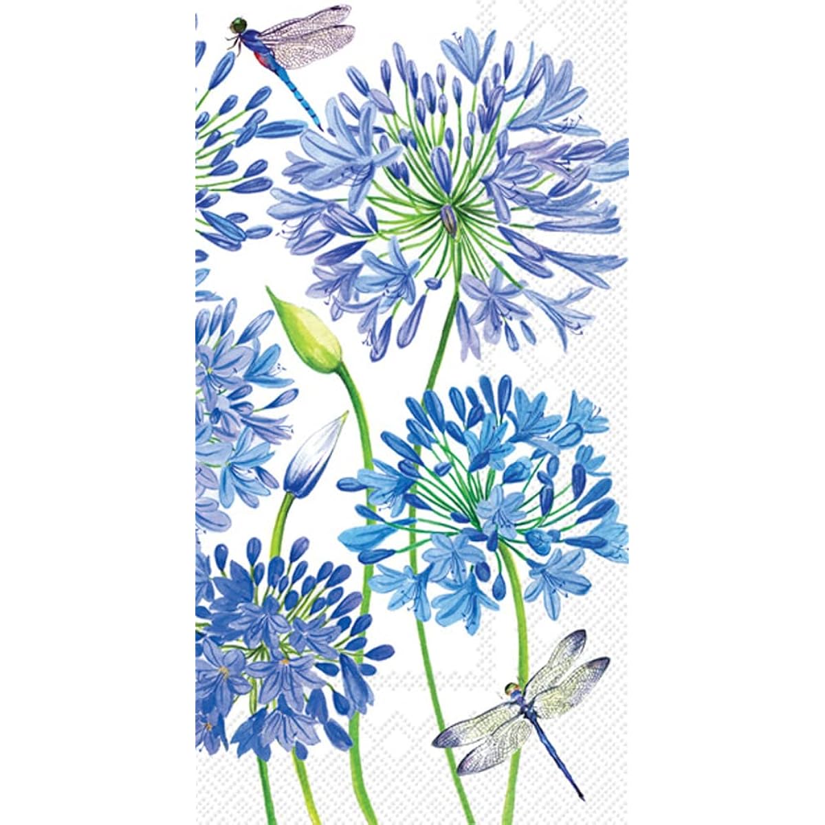 IHR Ideal Home Range 3-Ply Paper Napkins, Floral, Spring, Easter, Summer Designs, 16-Ply Guest Size, Agapanthus