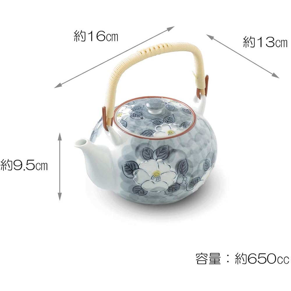 Ranchant Bancha Set Multi Earthenware Jar 16x13x9.5/Cup Φ8.9x7.5cm Ichichin Sanchahana Arita Ware Made in Japan