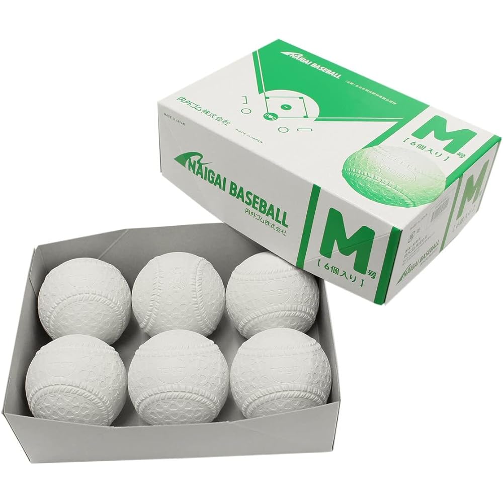 Antibacterial/Antiviral Inner/Outer Rubber (NAIGAI) Soft Baseball Ball Officially Licensed Ball M (For General/Junior High School Students) 6 Balls