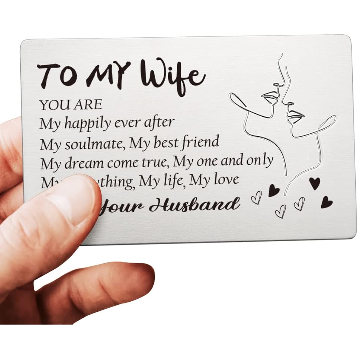 To My Wife Wallet Insert Cards Anniversary Cards for Her Wife Birthday Card from Husband Love Love Note Engraved Wallet Insert Card Gifts for Wife Birthday Wedding Anniversary Valentine's Day Romantic Mother's Day Gift Card Gifts for Wife