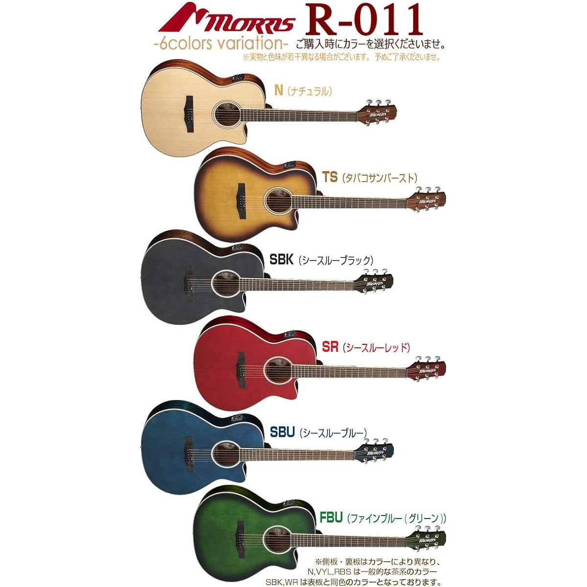 Morris Electric Acoustic MORRIS R-011 Beginner Introduction 13 Piece Set Acoustic Guitar TS [98765] [Safe to ship after inspection]