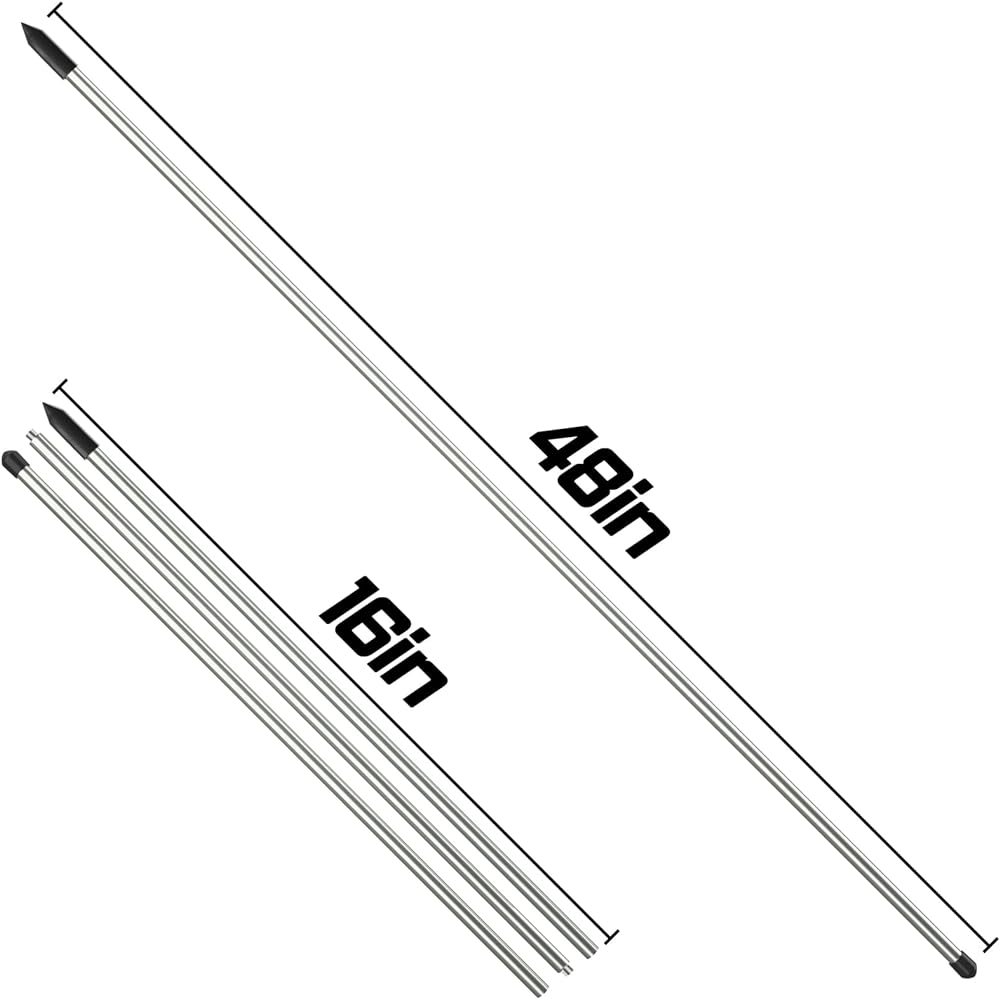 Kamitty Golf Alignment Stick Aluminum Alloy Alignment Stick 2/3 Pack 33.5/48 inch Portable Detachable Golf Training Equipment