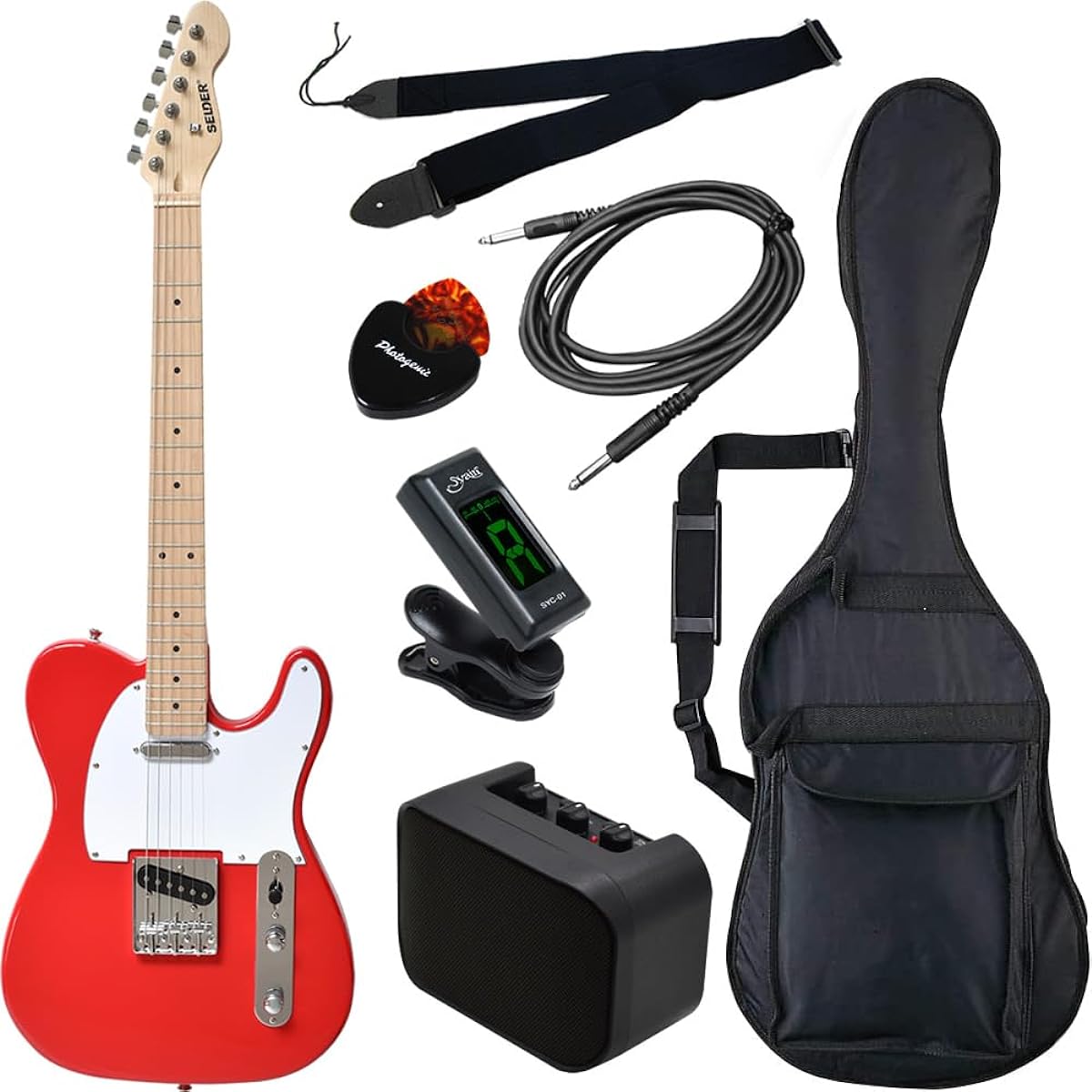 SELDER Electric Guitar Telecaster Type TL-17/CR Cardinal Red Beginner Basic Set