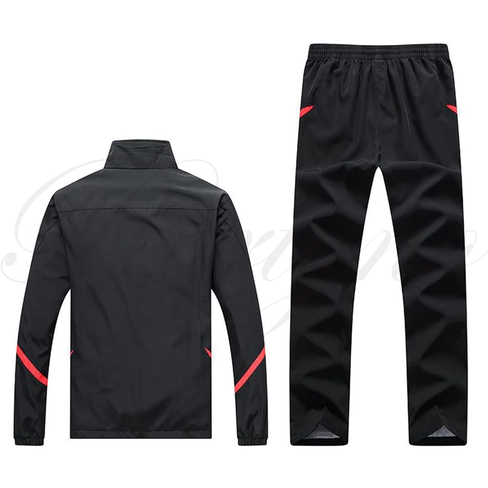 [Rortyno] Windbreaker Top and Bottom Set, Men's, Mesh Lining, Top and Bottom Jersey, Windbreaker, Wind Pants, Straight, Running Wear, Sports Setup