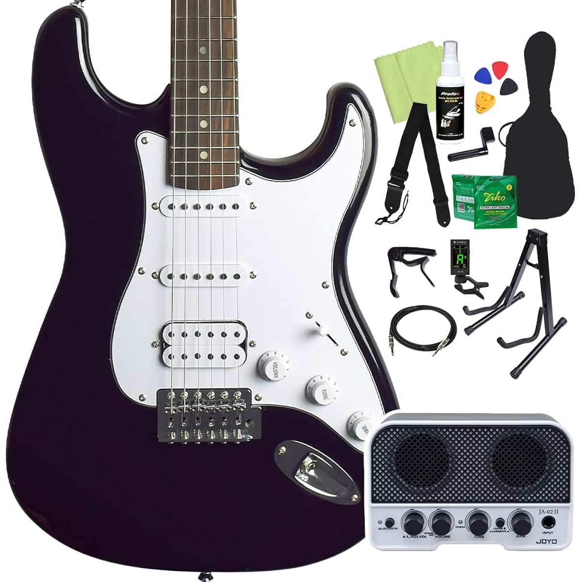 FERNANDES LE-1Z/L BLK SSH Electric Guitar Beginner 14-piece Set [Includes Bluetooth Mini Amplifier] Fernandes