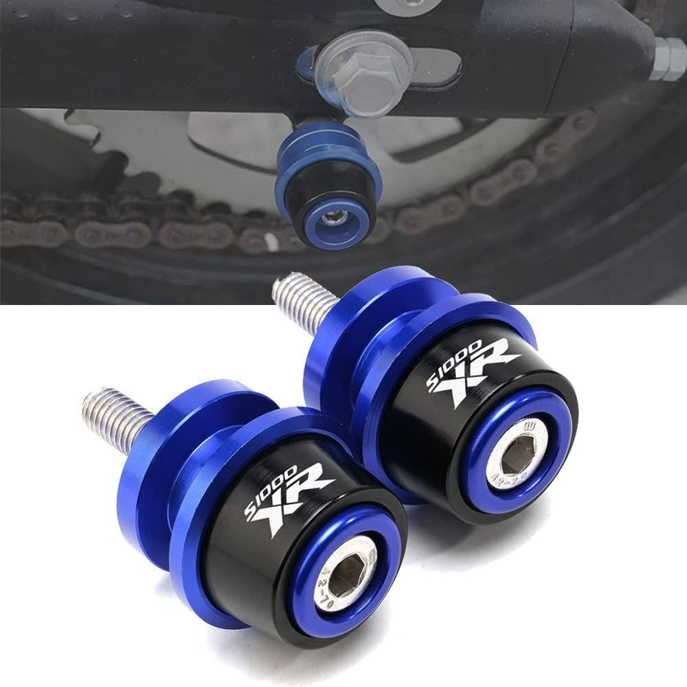 Motorcycle Swing Arm Bobbin Spool 8mm Motorcycle CNC Swing Arm Spool Slider Stand Screw Accessories For B-M-W S1000XR S 1000 XR 2010-2020 (Color : Blue)