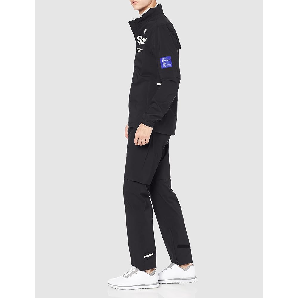 [DESCENTE] Golf Rain Wear [ACTIVE] Stretch, Easy to Move, Reduces Stuffiness, Detachable Sleeves, Adjustable Pants Length, Beautiful Silhouette, Water Resistant, Breathable, Stylish DGMRJH01W Men's