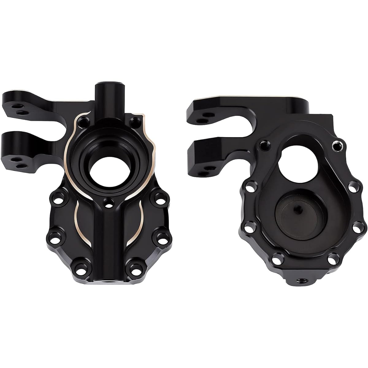 INJORA RC Brass Portal Housing Counterweight 2-Piece Set for 1/10 RC Crawler Car TRX4 TRX6 Upgrade Parts (Black)