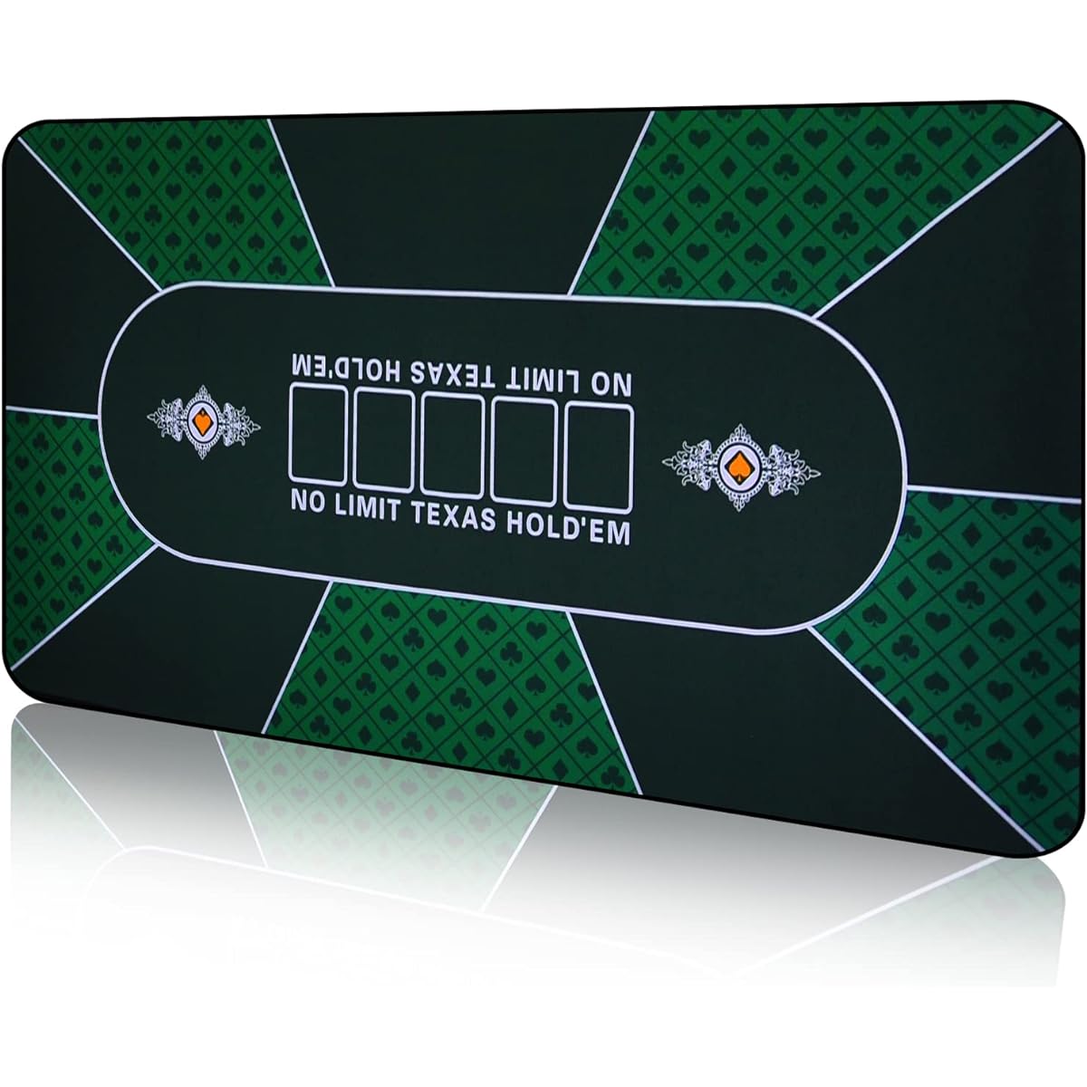CONTINUE Upgraded Waterproof Poker Mat for 6 Players Texas Hold'em Poker Mat Professional Poker Mat Non-Slip Rubber Poker Table Top Layout with Carry Bag for Poker Games Blackjack Casino (47 x 24 Inch)